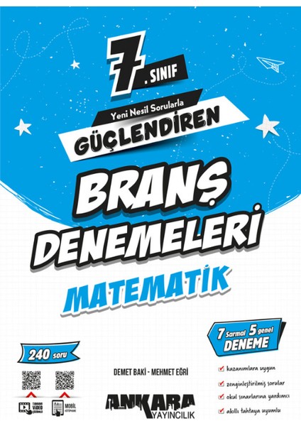 Nartest 7.sınıf Mod Matematik Soru Bankası ve Ankara Güçlendiren Denemeleri +1 Lgs Deneme Hediyeli modelleri