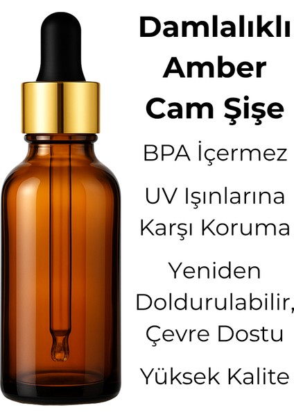 4’lü 50 ml Amber Cam Serum Şişesi + Gold (Altın) Metal Kapaklı Siyah Uçlu Damlalık fiyatları