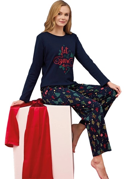 Over Sleep 3259 Kadın Yılbaşı Pijama Takımı