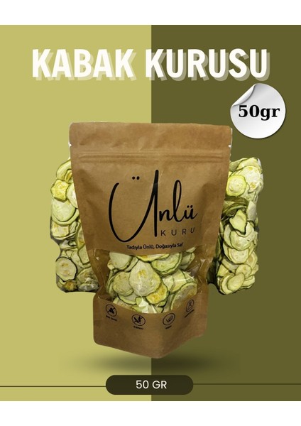 Kabak Kurusu, Kabak Cipsi | Dilimlenmiş - Katkısız - Çıtır (50GR) Kilitli Ambalaj