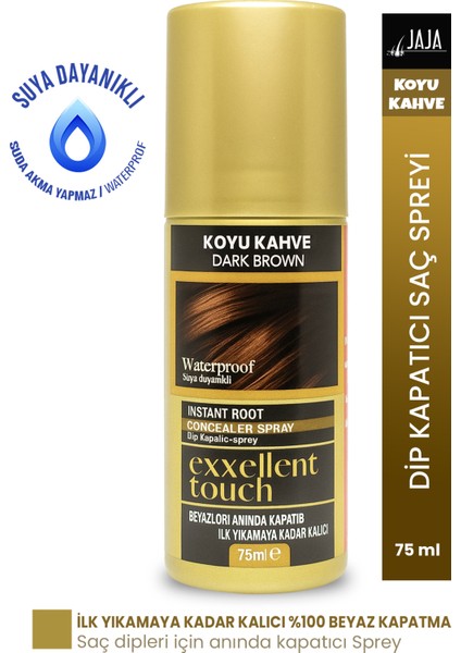 Exxellent Touch Dip Kapatıcı Saç Spreyi Koyu Kahve 75 ml
