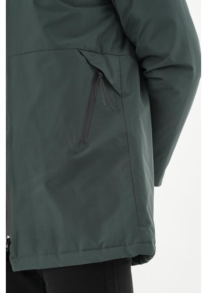 Erkek Regular Fit Kapüşonlu Fermuarlı Çok Cepli Kışlık Klasik Mont