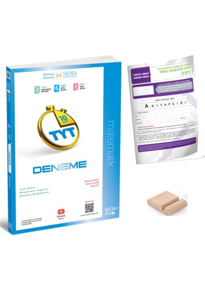 Tyt Matematik Deneme / 10 Branş Deneme Üçdörtbeş - 345 / Yks 2026 + Tyt Deneme + Telefon Tutucu