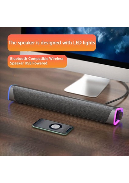 Bluetooth 5.0 Soundbar – Çift Hoparlörlü Rgb Işıklı Pc/tv/telefon Uyumlu USB Şarjlı 360° Surround Ses modelleri