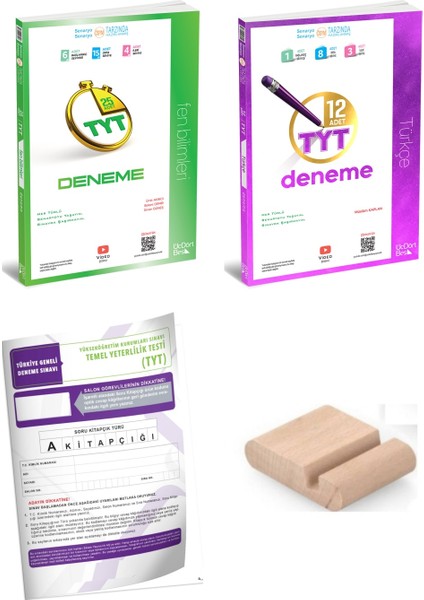 Tyt Türkçe Tyt Fen Bilimleri Deneme / Branş Deneme Üçdörtbeş - 345 / Yks 2026 + Tyt Deneme+Telefon Tutucu