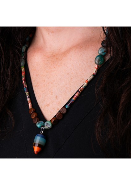 Varisit, Hindistan Cevizi ve Turkuaz Doğal Taş Kadın Kolye – Doğal Enerji, Zarafet ve Canlılık Kolyesi modelleri