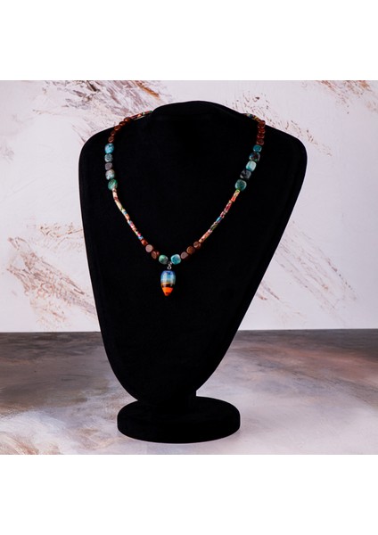 Varisit, Hindistan Cevizi ve Turkuaz Doğal Taş Kadın Kolye – Doğal Enerji, Zarafet ve Canlılık Kolyesi fırsatları