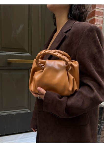 Ilot.ıstanbul | Örgü Saplı Yumuşak Dökümlü Pouch Çanta El Çantası Trend Clutch