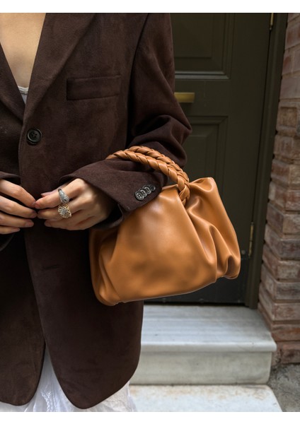 Ilot.ıstanbul | Örgü Saplı Yumuşak Dökümlü Pouch Çanta El Çantası Trend Clutch fırsatları