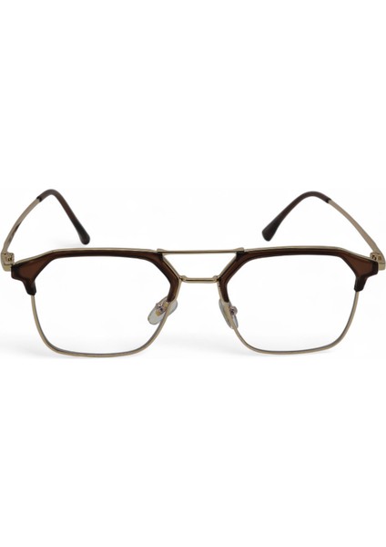 Blue Protect Browline Ekran Gözlüğü – Kahve Gold Premium