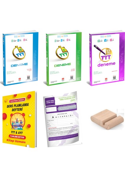Tyt Sayısal Deneme / Türkçe Mat Fen / Üçdörtbeş - 345 /yks 2026+TYT Deneme +Telefon Tutucu+Plan Deft