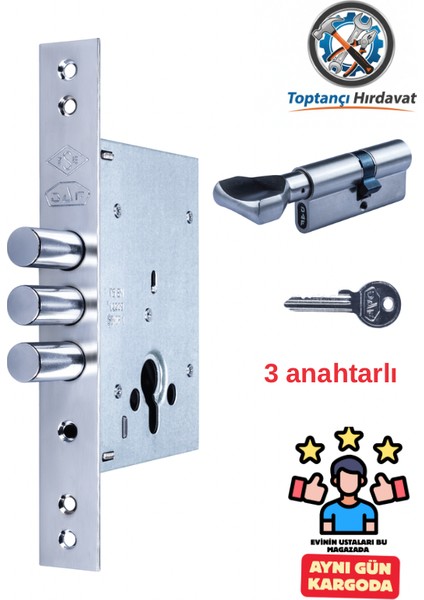Çelik Kapı Emniyet Kilidi Üst Emniyet Barelli