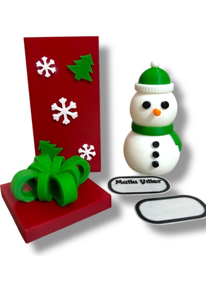 Kardan Adam ve Hediye Kutusu- Özelleştirilebilir Sevimli Hediyelik Kutulu Set- Yılbaşı fiyatları