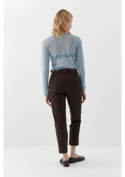Beli Lastikli Gabardin Pantolon Kahverengi fırsatları