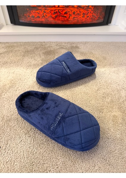 Erkek Pofuduk Taban Çok Yumuşak ve Hafif Içi Yünlü Peluş Ev Terliği