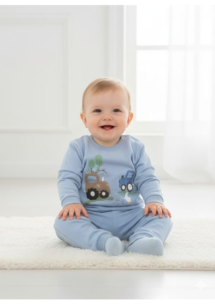 Laura Baby Araba Desenli Erkek Bebek Çocuk Alt Üst Takım