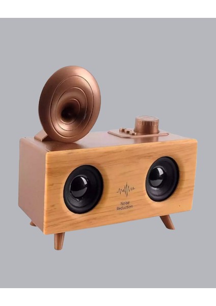 Retro Gramafon Bluetooth Hoparlör Çift Stereo Sesli Fm Radyo Destekli indirimleri