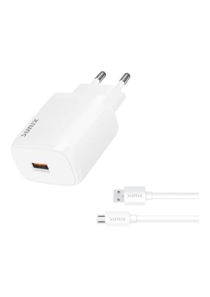 Qualcomm 3.0 Usb-A Girişli Hızlı Micro Şarj Aleti Seti Beyaz S-30 fiyatları