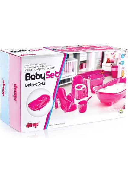 5 Parça Oturaklı Bebek Bakım Yıkama Seti Pembe fiyatları