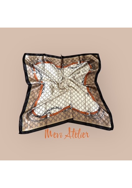 Zincir Desenli Renkli Fular 90 x 90