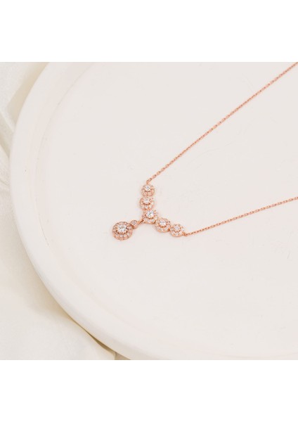 Yuvarlak Anturaj Abiye Gümüş Kolye