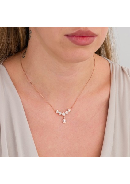 Yuvarlak Anturaj Abiye Gümüş Kolye modelleri