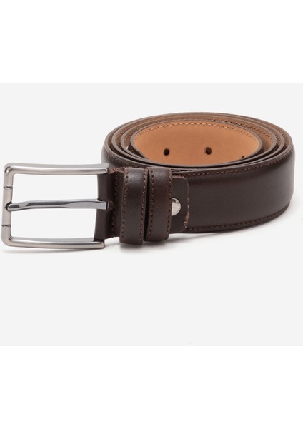 Hakiki Deri 3.5cm Erkek Takım Elbise Dikişli Klasik Kemer 518 Kahverengi fiyatları