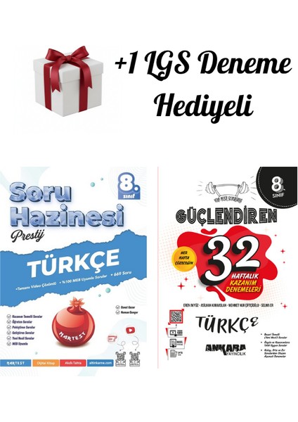Nartest 8.sınıf (Lgs) Türkçe Prestij Soru Hazinesi, Ankara 32 Haftalık Deneme +1 Lgs Deneme Hediyeli