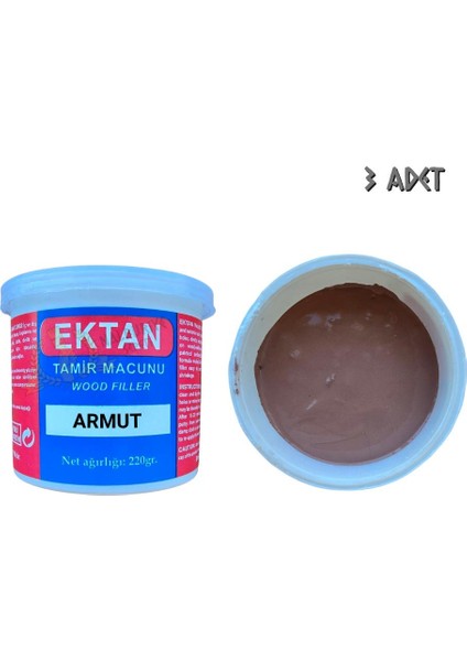 Masif ve Ahşap Tamir Macunu Armut 220 Gr. - 3 Adet