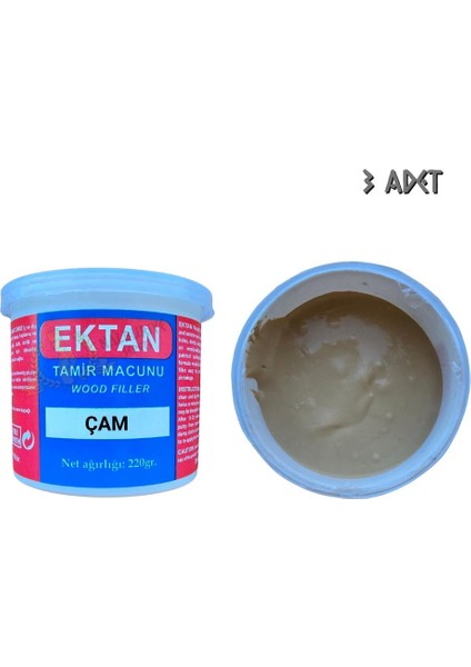 Masif ve Ahşap Tamir Macunu Çam 220 Gr. - 3ADET