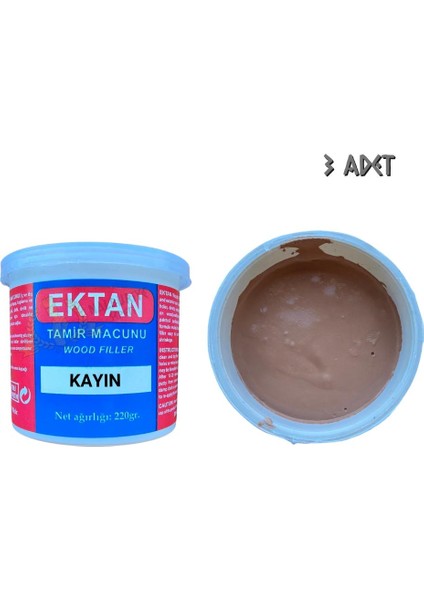 Masif ve Ahşap Tamir Macunu Kayın 220 Gr. - 3 Adet