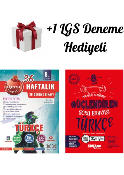 Nartest 8.sınıf (Lgs) Türkçe 36 Haftalık Deneme ve Ankara Güçlendiren Soru Bankası + 1 Deneme Hediye