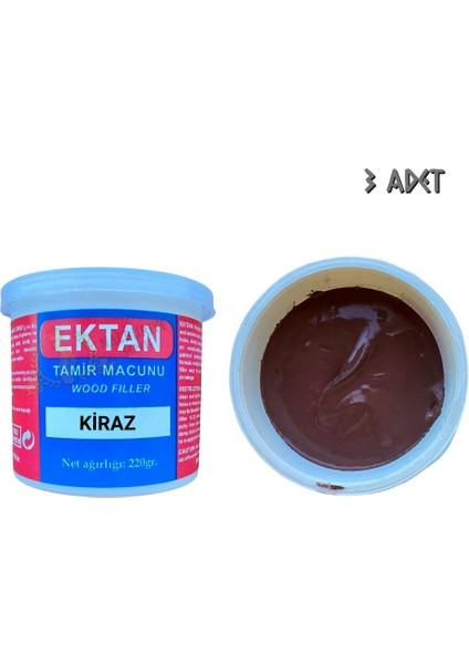 Masif ve Ahşap Tamir Macunu Kiraz 220 Gr. - 3 Adet
