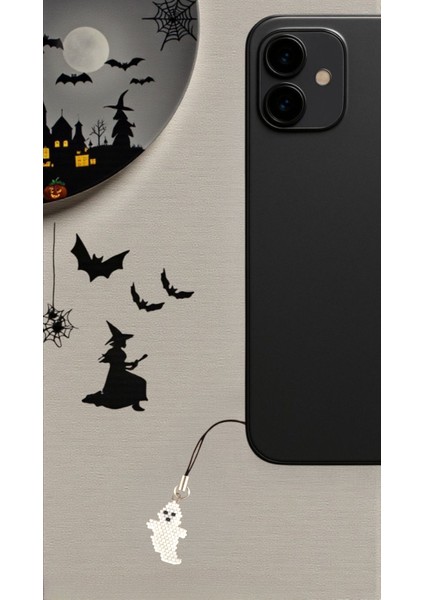 Miyuki Boncuk El Yapımı Küçük Hayalet Telefon Çarmı - Charm Halloween Cadılar Bayramı 1