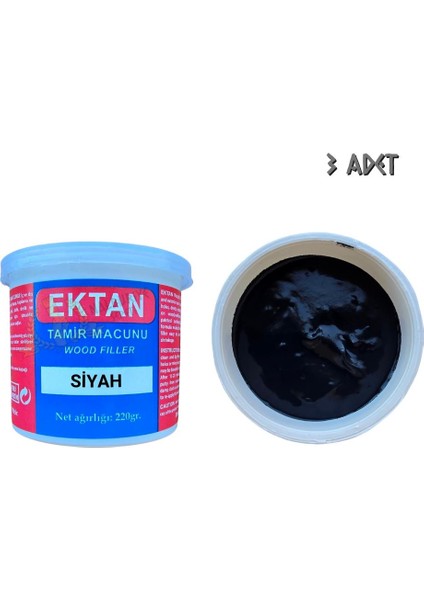 Masif ve Ahşap Tamir Macunu Siyah 220 Gr. - 3 Adet
