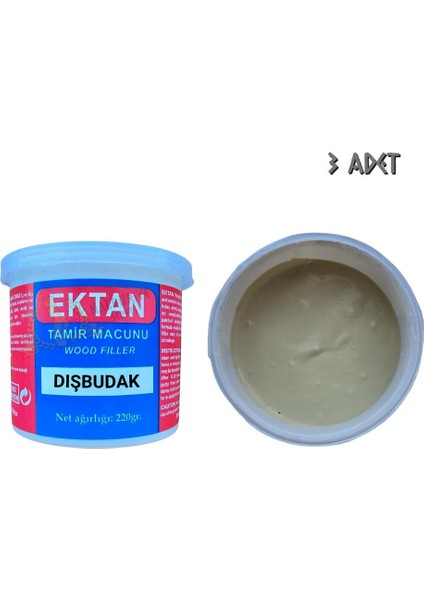 Masif ve Ahşap Tamir Macunu Dışbudak 220 Gr. - 3 Adet
