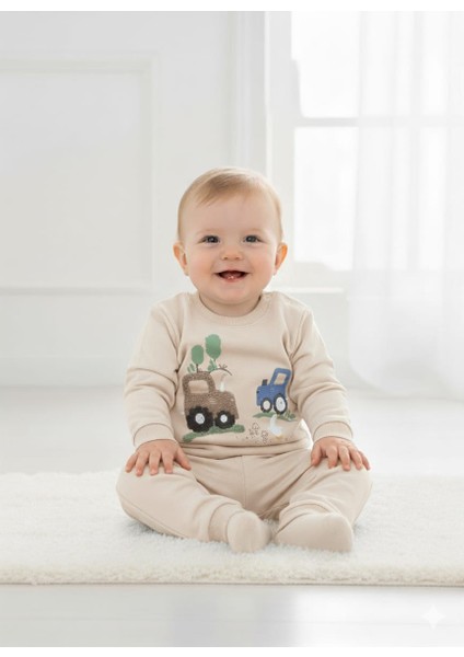 Laura Baby Araba Desenli Erkek Bebek Çocuk Alt Üst Takım