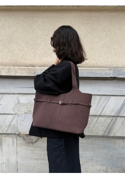 Ilot.ıstanbul | Büyük Boy Kemer Tokalı Süet Görünümlü Tote Çanta Ofis ve Iş Omuz Çantası fiyatları