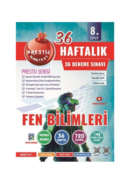 Nartest,ankara 8.sınıf (Lgs) Matematik 36 Haftalık Deneme Güçlendiren Soru Bankası + 1 Deneme Hediye fiyatları