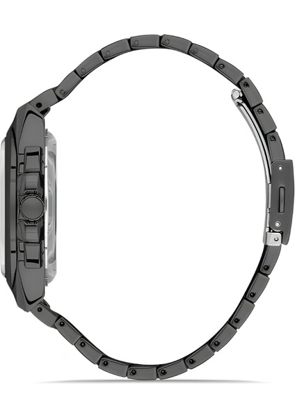 Ferro Siyah Çelik Kordon Erkek Kol Saati Fonksiyonları Aktif 3 Atm Su Geçirmez TH-FM11505A-V fiyatları