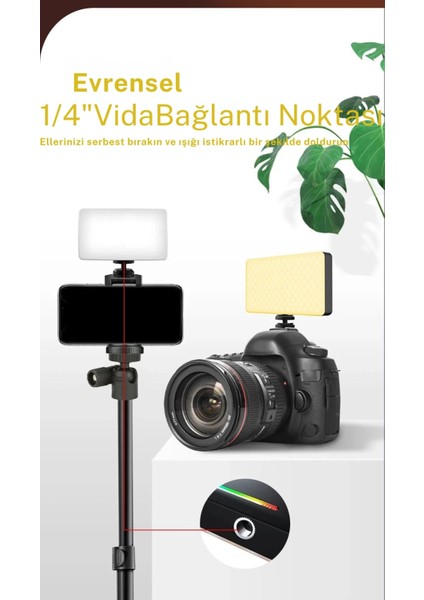Video Fotoğraf Dolgu Işığı RGB-CL120 LED 9000K LCD Ekran 20 Efekt Dslr Vlog Canlı Yayın modelleri