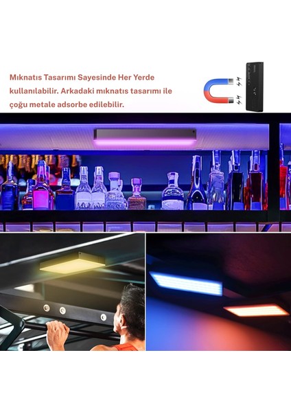 Video Fotoğraf Dolgu Işığı RGB-CL120 LED 9000K LCD Ekran 20 Efekt Dslr Vlog Canlı Yayın