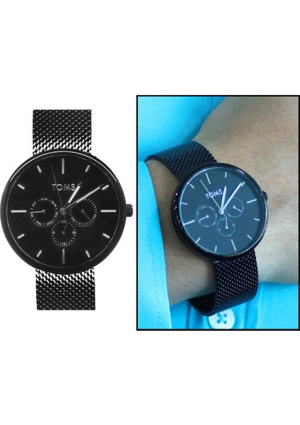 Toms Siyah Renk Hasır Kordonlu Erkek Kol Saati TH-TM1844C-1065-A3 fiyatları