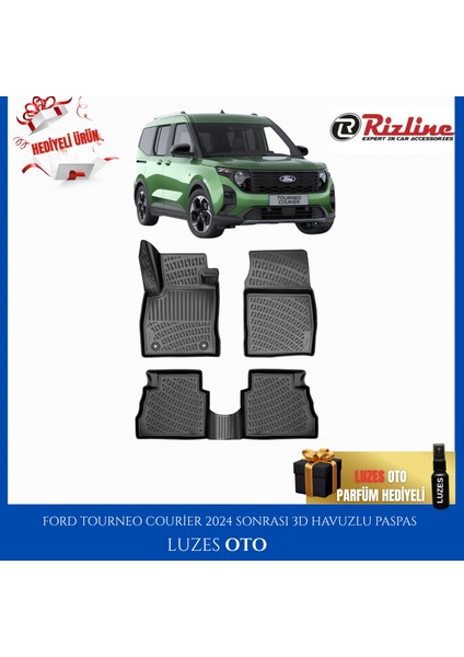 Ford Tourneo Courier 3D Havuzlu Paspas 2024 Sonrası Uyumlu