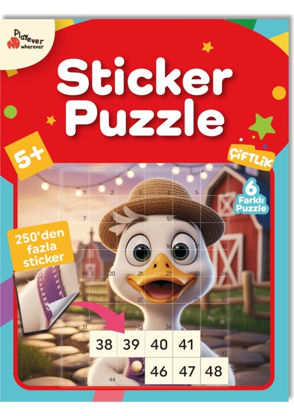Sticker Puzzle - Çiftlik, Çıkartmalı Yapboz Etkinlik kitabı