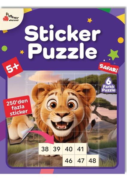 Sticker Puzzle - Safari, Çıkartmalı Yapboz Etkinlik kitabı