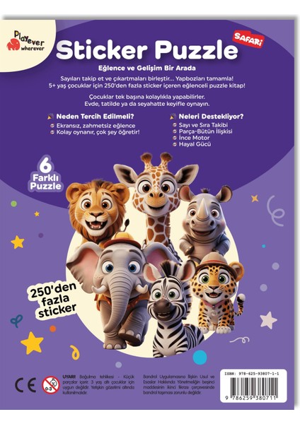 Sticker Puzzle - Safari, Çıkartmalı Yapboz Etkinlik kitabı fiyatları