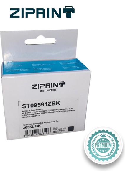 Hp Envy Pro 6422 305XL Siyah Yüksek Kapasiteli Ithal Muadil Kartuş 300 Sayfa