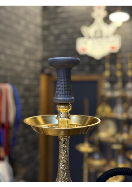 Khalil Mamoun Mısırlı Nargile Takımı Döküm Şık Tasarım Altın Renk fiyatları