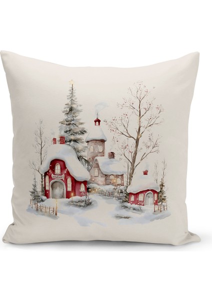 Yılbaşı Serisi Çift Tarafı Dijital Baskılı Kırlent Kılıfı (Christmas Noel Cushion Cover)